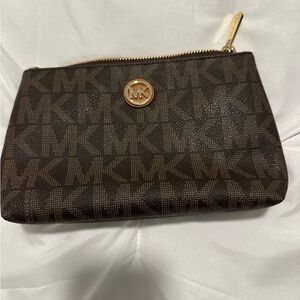 Michael Kors Brown Monogram makeup bag